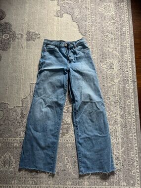 Banana Republic Wide-Leg High-Rise Jeans - Blue Denim